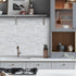 20 Midcard Sheet Peel and Stick Backsplash, White Marble PVC Wall Tile for Kitchen Backsplash