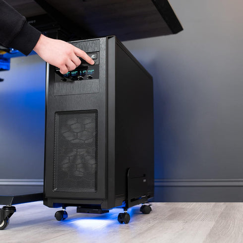 VIVO 7.8 14 inch CART-PC01L Large Computer Tower Desktop ATX-Case, CPU Steel Rolling Stand, to Wide Adjustable Mobile