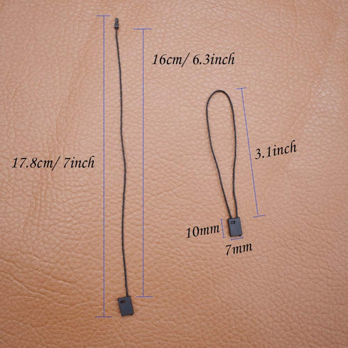 7 Inch Hang String Tag Fasteners, Nylon Snap Lock Pin Loop Fastener Hook Ties, 1000Pcs (Black)