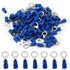 Fielect 100Pcs AWG16-14 Insulated Ring Terminals Connectors M8 Terminals Blue Electrical Wire Crimp Connectors