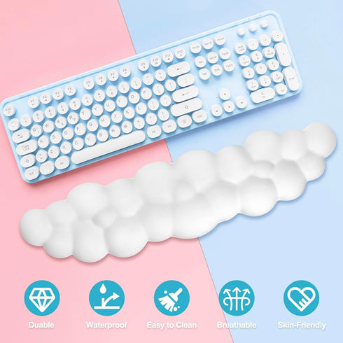 Ruyede Cloud Wrist Rest Keyboard Memory Foam with PU Leather Wrist Support for Computer Keyboards, Ergonomically