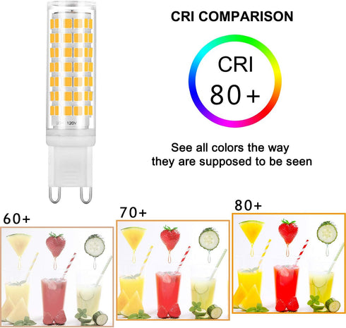 G9 Bulb Dimmable 6W 3000K, T4 G9 Bulbs 120V 530LM, 50W 60W Bulb G9 Bulbs 6 Pack YUIIP LED Warm White Ceramic Bi-pin
