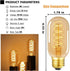 Vintage T14 LED Spiral Filament Bulb, 4W Equivalent E26 40 Watt Warm White 2200K Dimmable AC120V 400LM