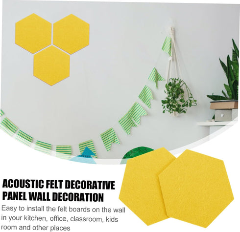 MAGICLULU 12 Pcs Felt Backdrop Wall Sticker Pin Board, Self-adhesive Black Cork Board for Home Decor