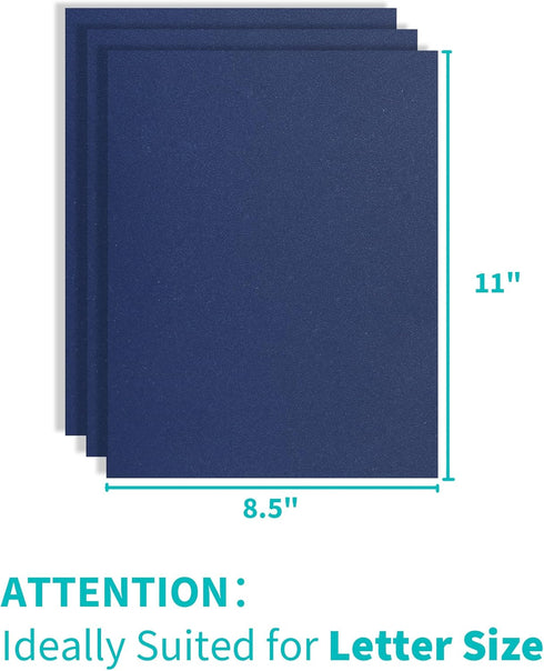 Binditek 100 Pack 12 Mil Sand-Textured Polycover, Midweight Binding Covers, 8-1/2" x 11", Navy for Office Supplies