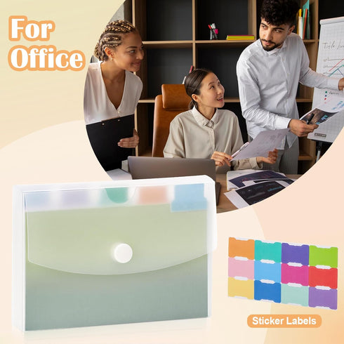 SKLENICE 100pcs 3x5 inch Gradient Blank Index Cards with Sticker Labels in Clear Plastic Index Card Holder