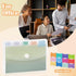 SKLENICE 100pcs 3x5 inch Gradient Blank Index Cards with Sticker Labels in Clear Plastic Index Card Holder