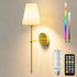 10000mAh 9 4 Bulbs, KIBTOY Battery Operated Wall Sconces, Rechargeable Wireless Wall Lights with Remote, RGB Colors