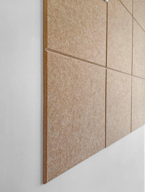 Large Cork Board Alternative - 47"x35", 12 Pack Felt Wall Tiles with Safe Removable Adhesive, Suntan