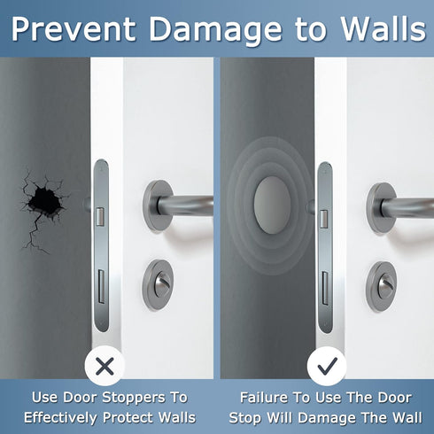 XoYoZo Door Stoppers Soft Rubber Crash Pad, Wall Protector Buffer Guard for Doorknob and Door Handle, Self Adhesive