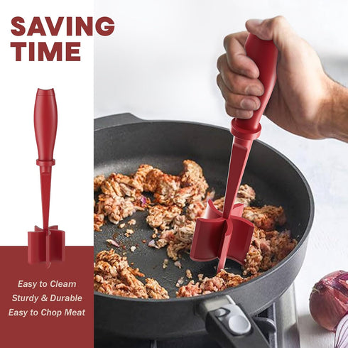 15OZ Red Meat Chopper And Red Bacon Grease Container