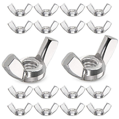 50PCS 1/4"-20 Stainless Steel Wing Nuts, 304 Butterfly Thumb Nuts for Machine, DIY, Furniture & Automotive