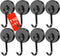 DIYMAG 8 Pack Black Magnetic Hooks, 110LBS Heavy Duty Strong Magnet Hooks with Metal Hanger for Home Kitchen Office