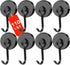 DIYMAG 8 Pack Black Magnetic Hooks, 110LBS Heavy Duty Strong Magnet Hooks with Metal Hanger for Home Kitchen Office