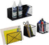 MyGift Magnetic Office Supplies Storage Organizer Baskets, Industrial Matte Black Metal Wire Mesh Mail Slot, 4 Piece Set