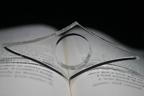 Clear Page Spreader (Medium - 21.5 mm) Thumb Ring Page Holder - Transparent Bookmark - Gifts for Readers and Book Lovers