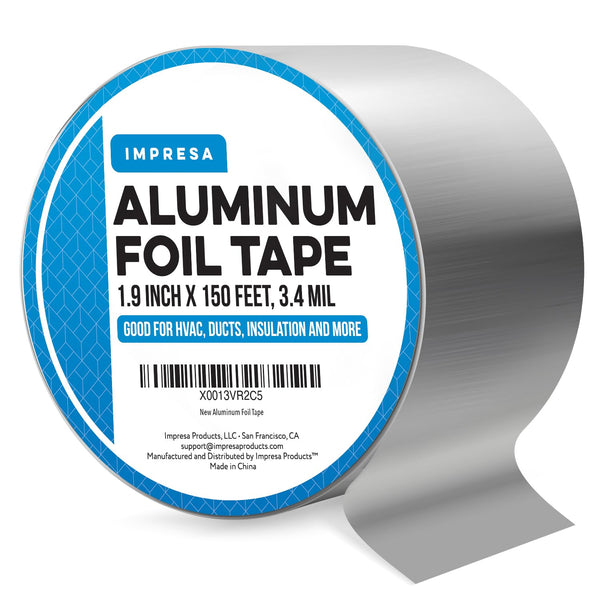 IMPRESA Aluminum Foil Tape, 1.9 Inches Wide (150 Feet/50 Yards), Ideal for Sealing and Patching HVAC Ducts
