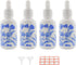 4 PCS Blue and White Porcelain Ceramic Dropper Bottles, 1 2/3oz (50ml) for Perfume, Aromatherapy, Funnel Included