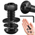 (20 Sets) 1/4-20 Bolt x 1/2" Button Head Socket Cap Bolts, Black Oxide 304 Stainless Steel Nuts and Bolts Assortment Kit