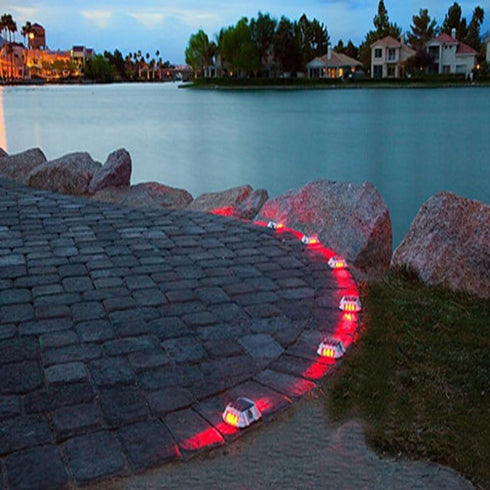 JIGUOOR Solar Deck Lights, LED Driveway Lights, Solar Powered Dock Light, Outdoor IP68 Waterproof