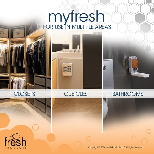 Fresh Products myfresh 2.0 Personal Air Freshener with Dry Fragrance Technology for Small Spaces, Compact Design,
