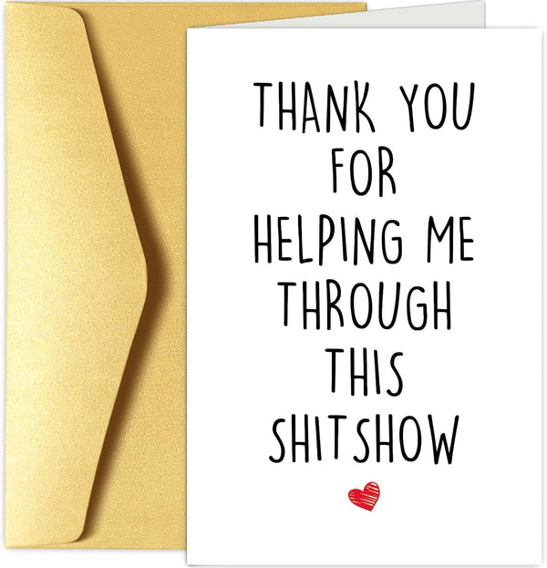 Chenive Funny Thank You Card for Him Her, Appreciation Card for Friends Bestie