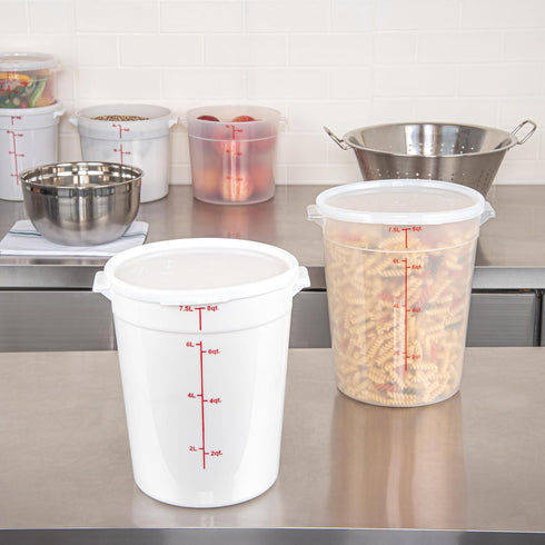 LIDS ONLY: Met Lux 8.8 Inch White Plastic Lids, 10 Durable Storage Container Lids for 6 and 8 Quarts