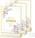 Gold Frames 8X10 Double-Sided Gold Picture Frames Tabletop Acrylic Sign Holder for