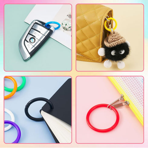 DEVPSISR 50Pcs Office,10Colors,1.1inch Loose Leaf Binder Rings Colorful Book Plastics Notebook Paper Ring for Flash