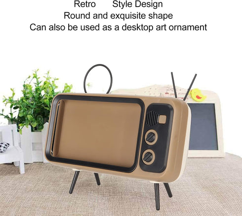 Locadence Retro TV Style Stand Holder, Scratch Resistant Desktop Mobile Phone Stand, Decorative Cartoon Desktop Bracket