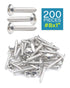 200PCS Truss Head Phillips Self Tapping Sheet Metal Screws - #8 x 1 Inch Stainless Steel for Woodworking