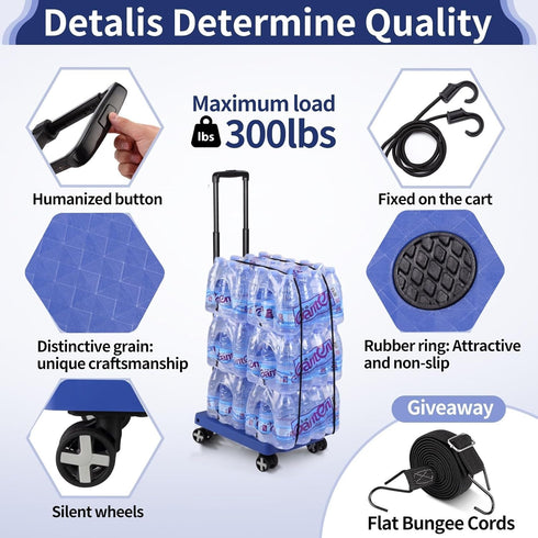4 Folding Hand Truck Lightweight Hand Truck Dolly Foldable,Luggage cart with Rotate Wheels, Utility Cart