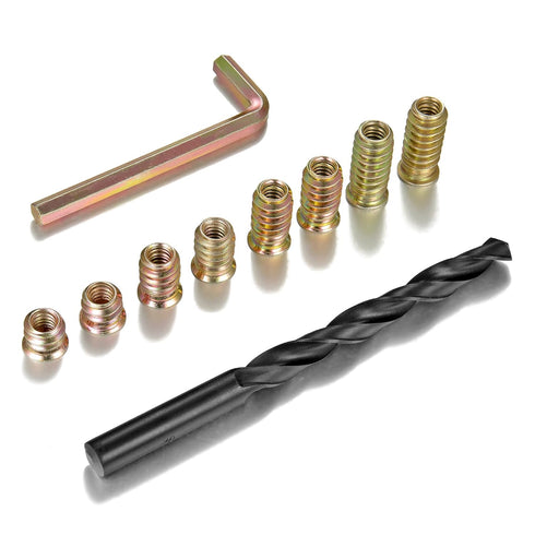 160 Pcs 1/4 "- 20 Thread Inserts Assortment for Metal Screws, Hex Socket Drive Nut Inserts for Woodworking