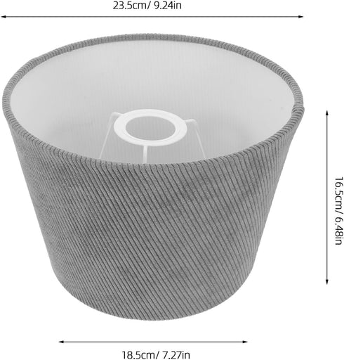 18.5cm Modern Grey Fabric Lampshade for Table and Floor Lamp, Diameter Cloth Lamp Shade Cover for Living Room Bedroom