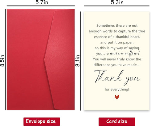Bewoow Lovely Thank You Card for Friend, Appreciation Card for Boss Coworker Teacher Mentor, Sweet Friendship Gifts
