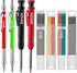 Enhon Mechanical Pencil Set with 4 Carpenter Pencils and 40 Refills, Woodworking Tools for Carpenters (Green, Red,