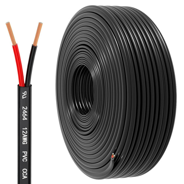 HONENCN 12 Gauge Wire 2 Conductor Electrical Wire, 12 AWG 3.3mm Wire PVC