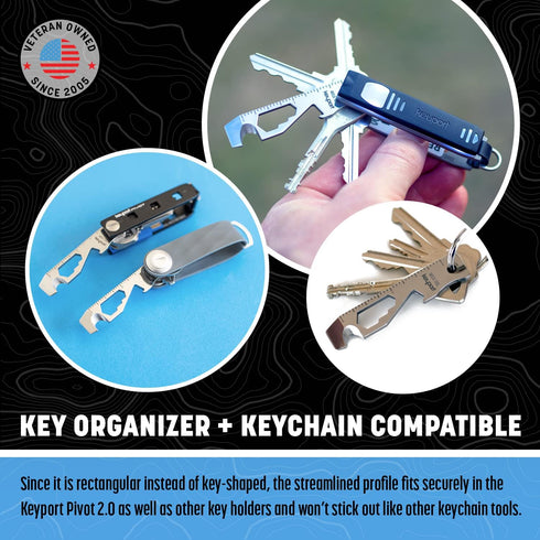Keyport MOCA 10-in-1 Keychain Multitool, Stainless EDC Multi Tool: Pry Bar, Bottle Opener, Screwdriver & More