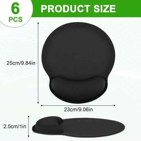 Tobeelec 6 Pcs Ergonomic Mouse Pad with Wrist Rest Support, Comfortable Mousepad with Smooth Wrist Support Surface