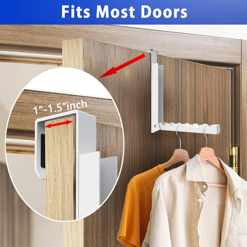 1 Pcs Over The Door Hooks Hanger, Folding Clothes Drying Rack for Hanging Clothes, Towels, Coats for Bedroom, Bathroom