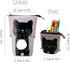 Telescopic Pencil Pouch, Cute Standing Pen Holder, Canvas+PU Storage Box with Zipper Closure (Gray)