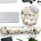 Pink Flower Desktop Mat, Aesthetic Wrist Support Keyboard Mouse Wrist Rest Set for Comfortable Typing & Pain Relief