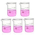 Heavy Duty Glass Beakers Set, 5 pcs of 50ml Thick-Walled Beaker Shot Glasses, 3.3 Boro Griffin Low Form