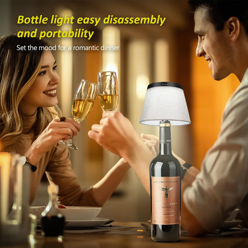 2025 New Bottle Lamp - LED Bottle Lights for Liquor & Wine Bottles, Cordless Lampshade, Whiskey Bottle Top Light