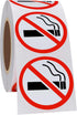 HYBSK No Smoking Logo Labels Glossy Paper Public Warning Stickers, 1.5" Round, 500 Total Per Roll
