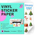 Printable Vinyl Sticker Paper for Inkjet Printer-30 Sheets Glossy White 8.5" x