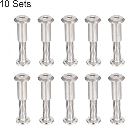 uxcell Screw Post Fit for 5/16"(8mm) Hole Dia, Male M6x20mm Binding Bolts Leather Fastener, 10 Sets