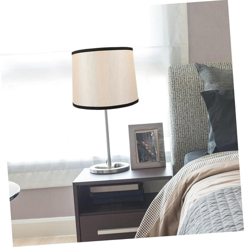 HAKIDZEL Round Replacement Lamp Shade for Floor Lamp Black-edged Cloth Cover with Top and Bottom for Bedroom and Home