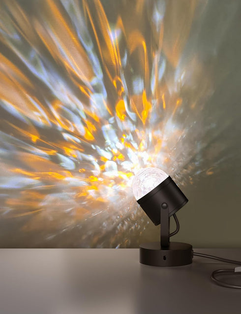 Joyzy Plug-in Dynamic Ocean Wave Table Lamp Water Ripple Night Light Projector for Room Party Christmas Decoration