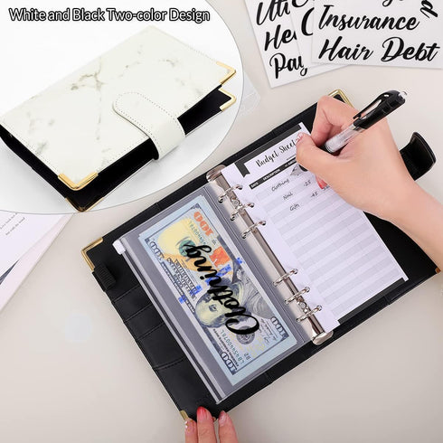SKYDUE Budget Binder, Money Saving Binder with Zipper Envelopes and Expense Budget Sheets for Budgeting